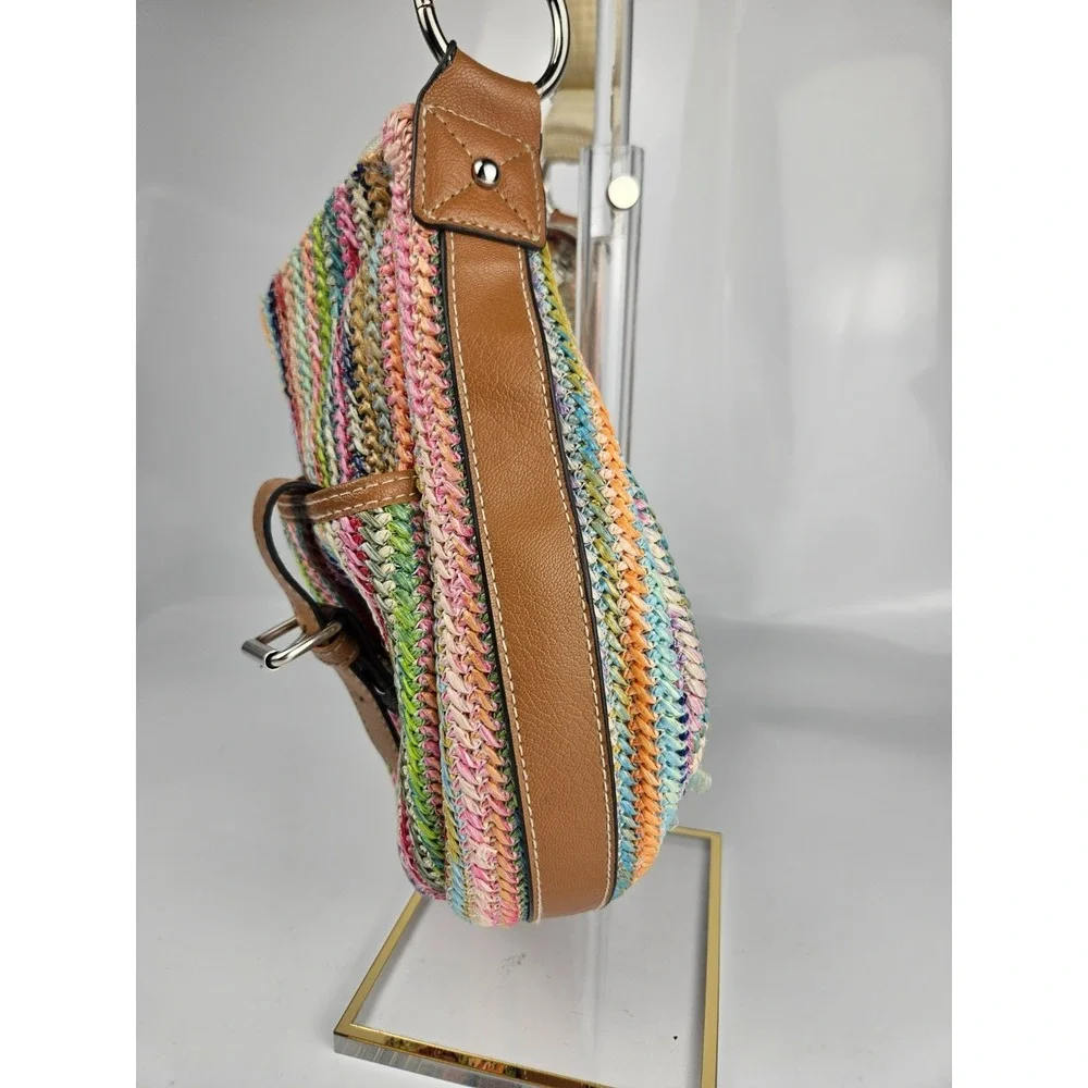 Lily‎ Bloom Multicolor Woven Hobo Crossbody Shoulder Bag Eco Fabric Zip Top